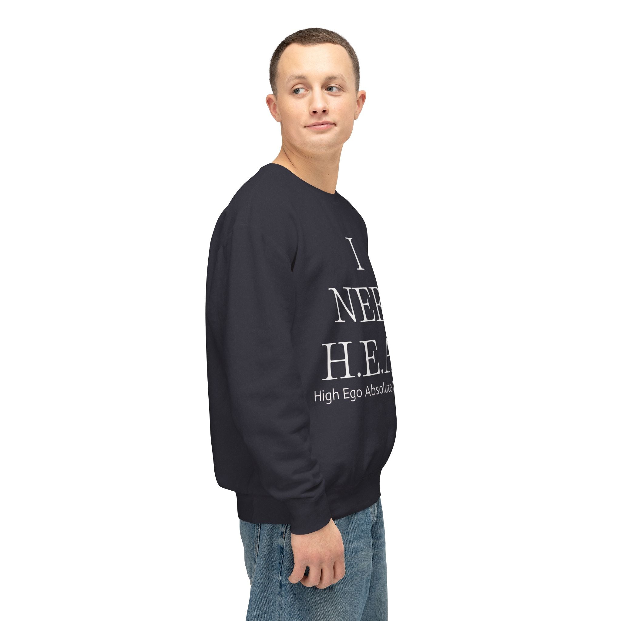 "I NEED H.E.A.D." Crewneck Sweatshirt — High Ego Absolute Dominance Graphic Sweatshirt