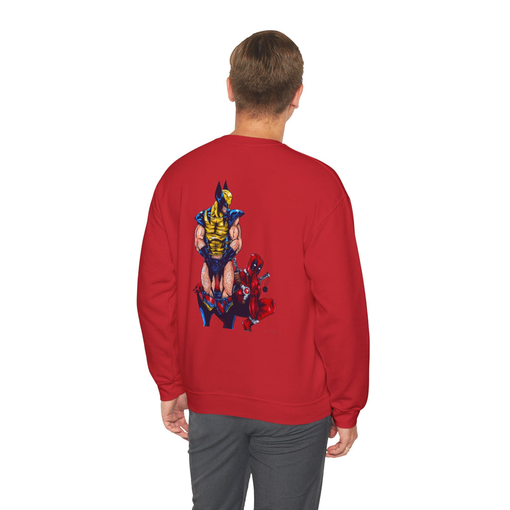 "Reckless" Graphic Sweatshirt — Wolverine & Deadpool Back Art Crewneck